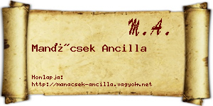 Manácsek Ancilla névjegykártya